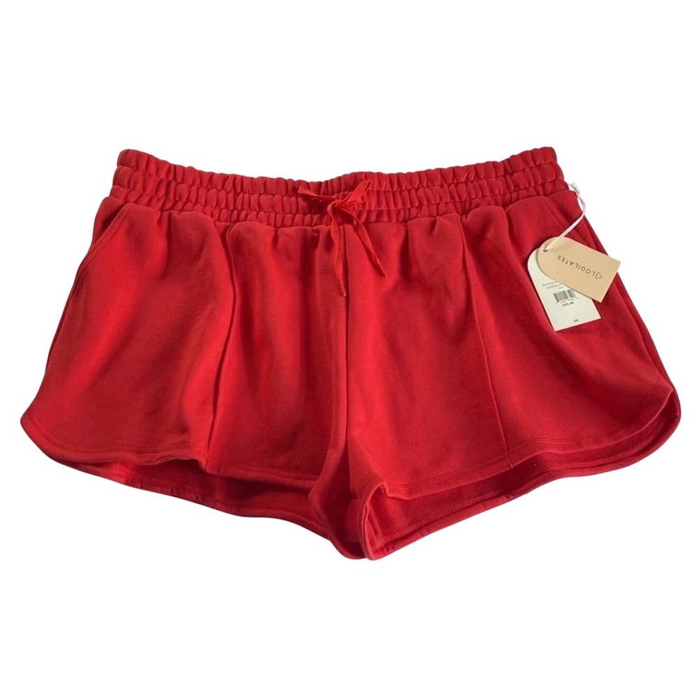 Blogilates Marshmallow Dolphin Shorts Red Athletic Lounge Smocked Waist Women 3X